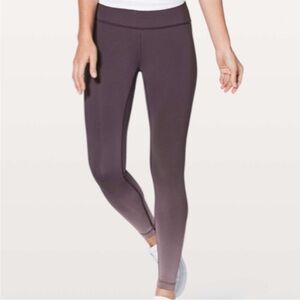LULULEMON wunder under high rise ombré 31" leggings purple grey